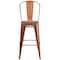 Flash Furniture Copper Metal Barstool with Back and Wood Seat, 30" High, PK4 4-ET-3534-30-POC-WD-GG - alternate 3